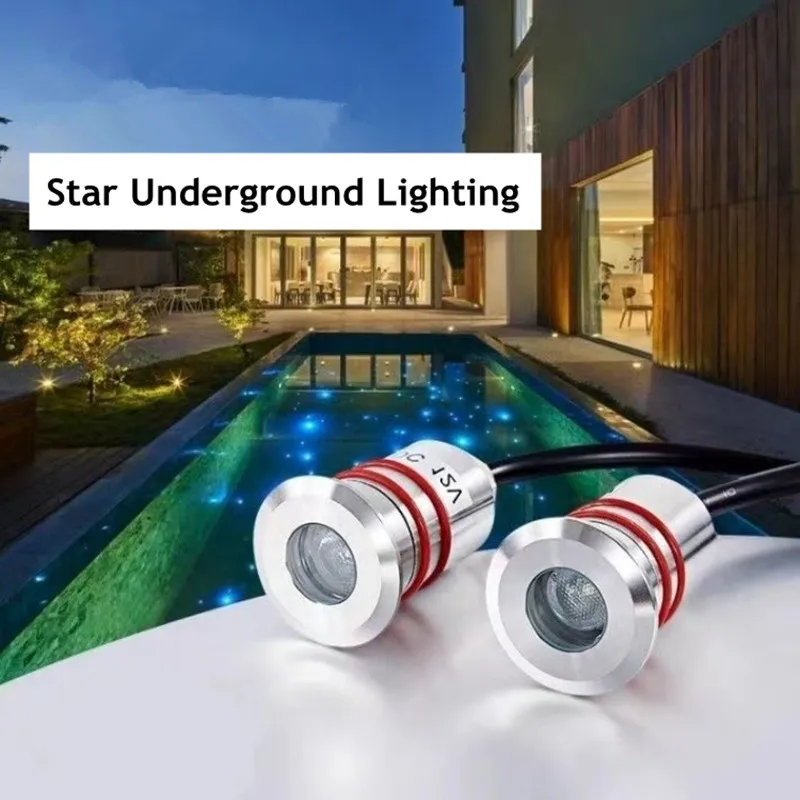 Star Underground Light Outdoor 1W Underground Led Light 12v Deck Lights Grondspots Ip68 Waterproof Terrace Underwater Floor Lamp boat waterproof marine light 42leds 10 30v deck underwater cruise yacht