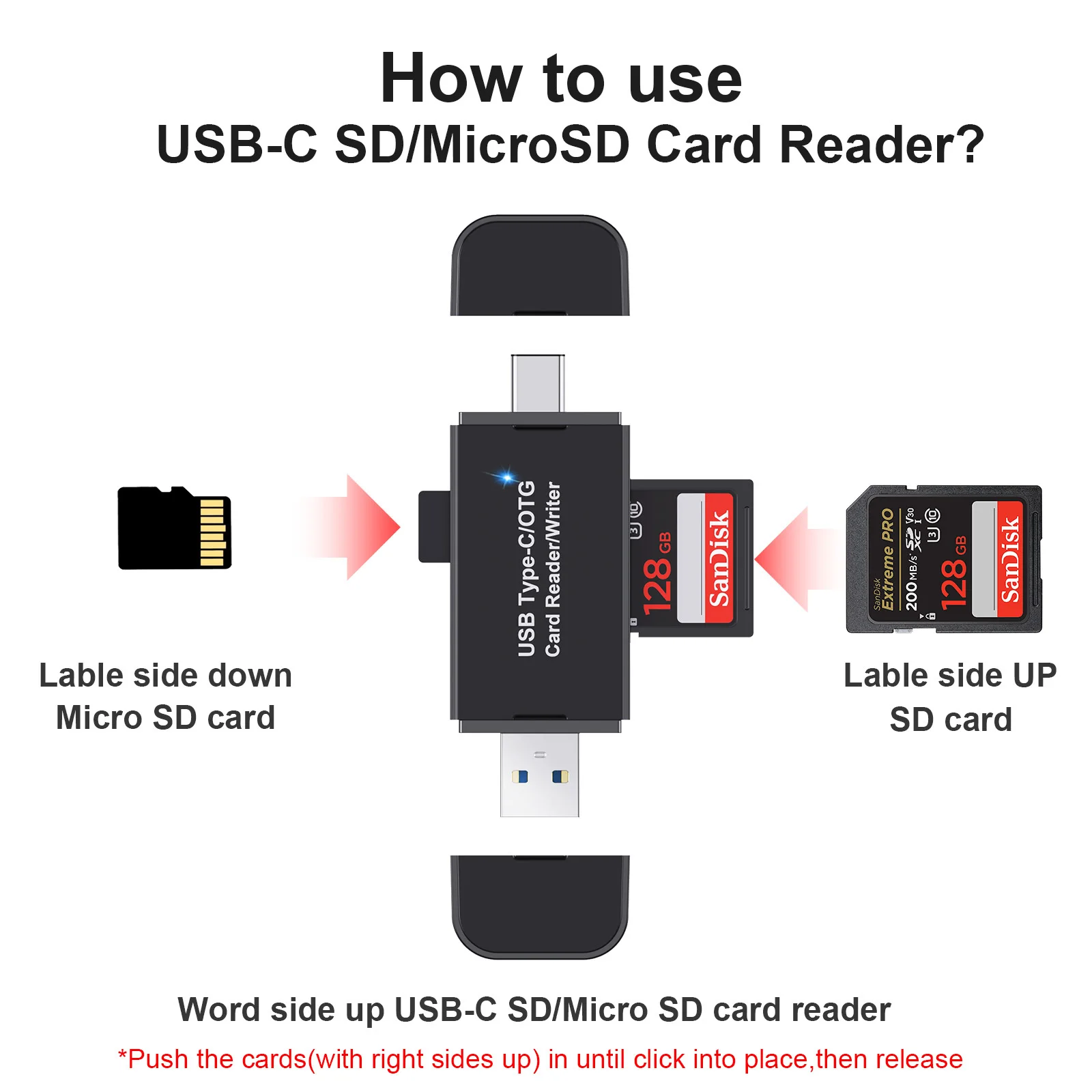 Lecteur de carte SD USB 3.0, OTG, Micro USB, Type C, Lecteur de carte  mémoire SD, TF, USB Type-C OTG - AliExpress