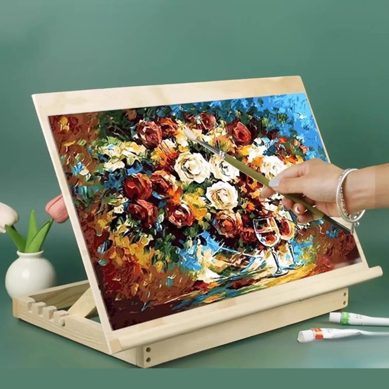 Tabletop Easel Stand Drawing Board Multifunctional Drawing Board Space Saving Wooden Easels Desk Easel for Canvases Beginners