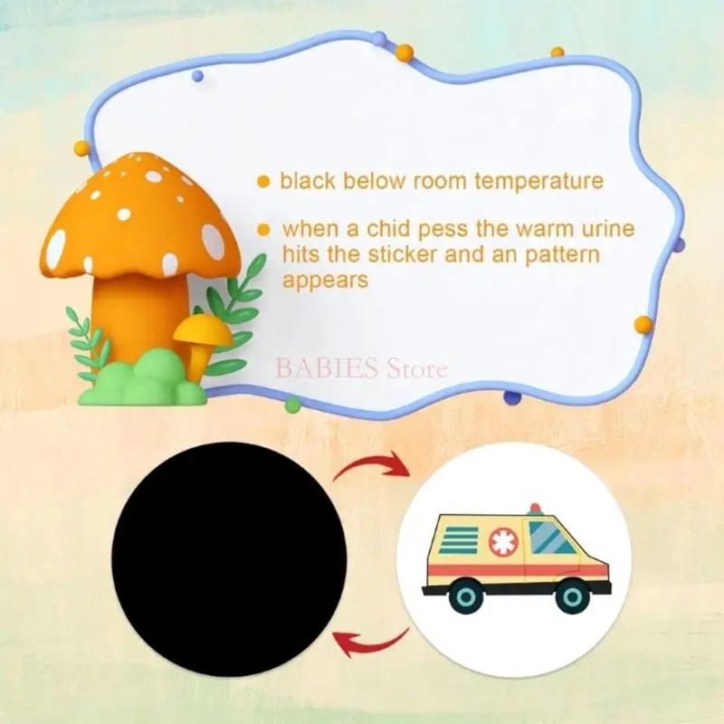 C9GB Reusable Potty Targets Color Changing Pee Targets Potty Training Stickers Toilet Targets Sticker for Kid Training Use 2