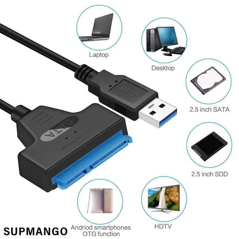 Adaptador Disco Duro A Usb Adaptador USB 2.0 -> Sata 7 15 Pines