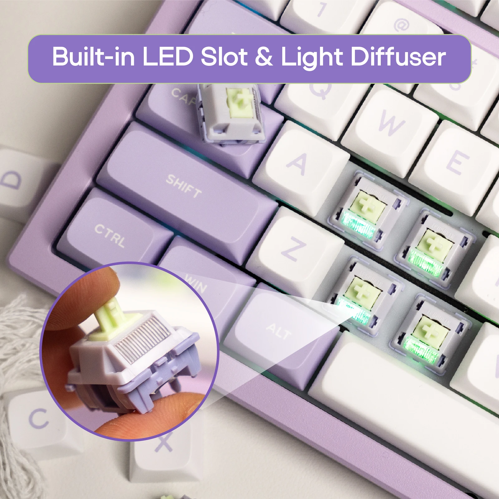 キーボード Gateron Wisteria Switches Epomaker Wisteria Switches Mechanical Keyboard Switches Set
