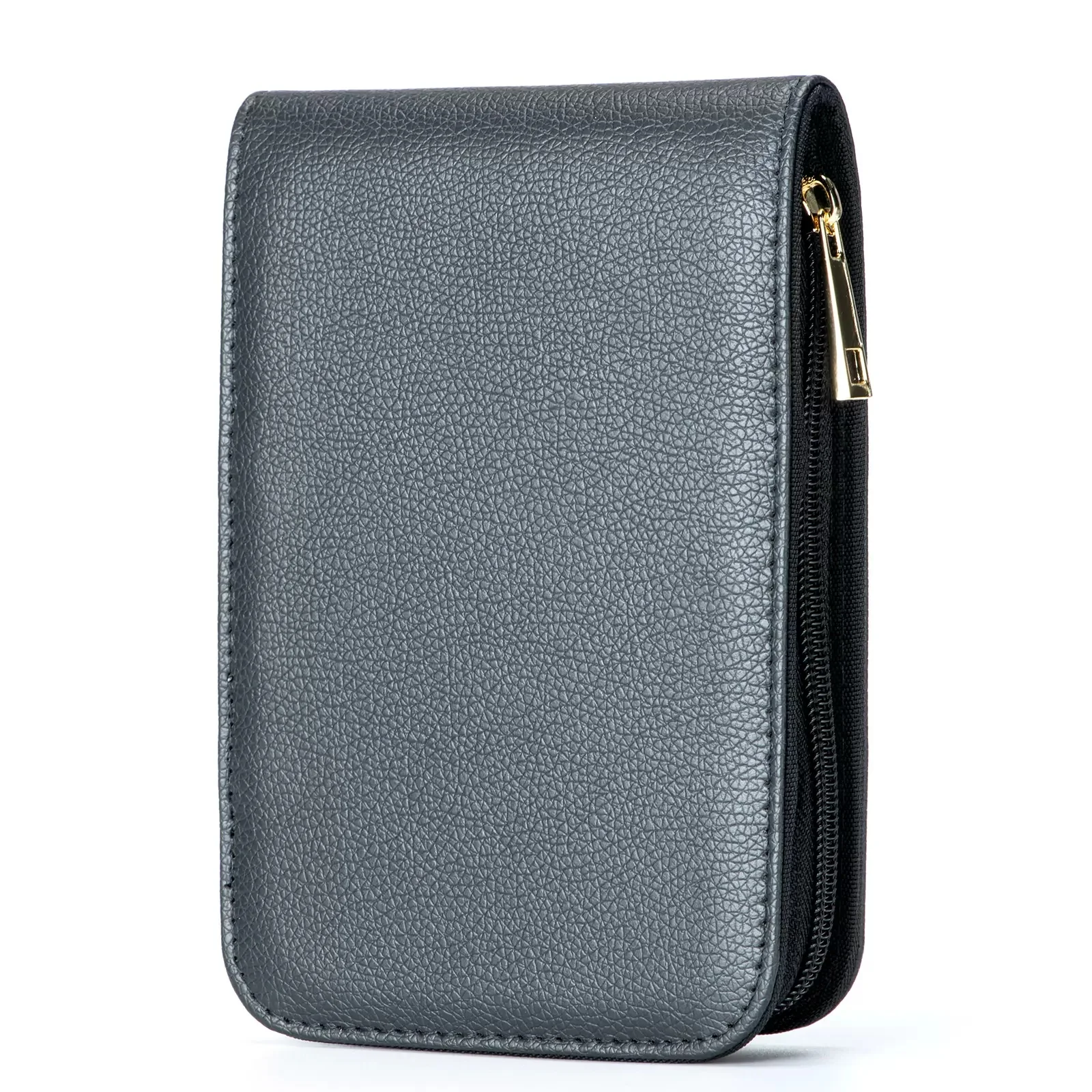12 grid pen storage bag PU canvas minimalist waterproof and dustproof pen case stationery zipper protection bag