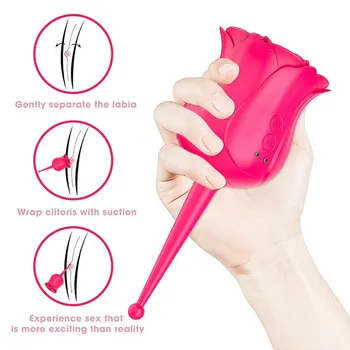 Rose sucker vibrating teasing egg female masturbator sex toys adult products 5