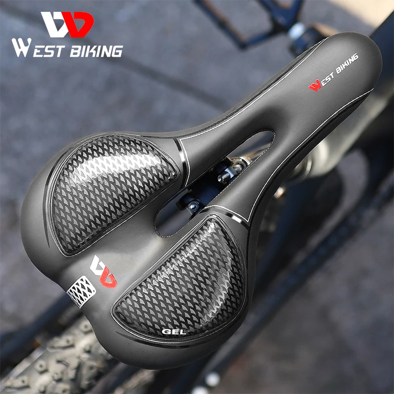 

WEST BIKING Sponge Silica Gel MTB Saddle Mountain Road Bicycle Seat Can Be Installed Tail Lights Cycling Bike Saddle Accessories