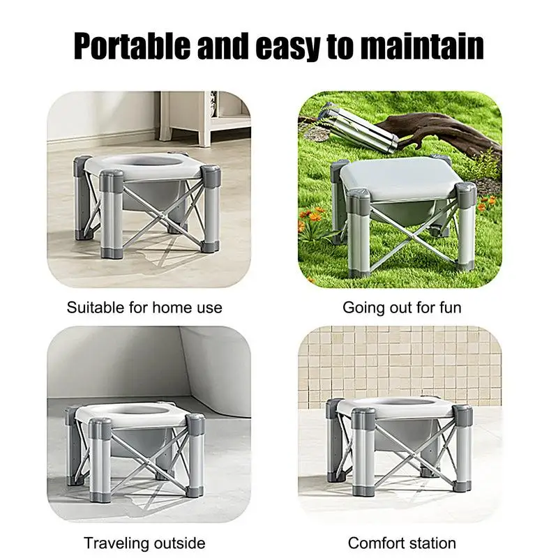 Portable Potty Seat Foldable Toddler Potty Training Toilet With Storage Bags Potty Training Toilet Travel-Friendly Anti-Slip 4
