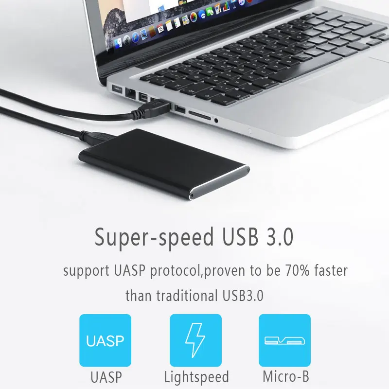USB 3.0-SATA III 6Gbps UASP  2.5 ġ HDD Ŭ SSD ũ ̽, HDD ڽ ̽, Ʈ  PC ϵ ũ ̽