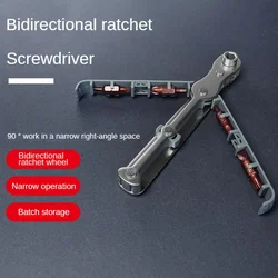 Multifunctional Bidirectional Ratchet Screwdriver Set Chrome Vanadium Steel Screwdriver Bit Mini Screwdriver Set Hand Tools