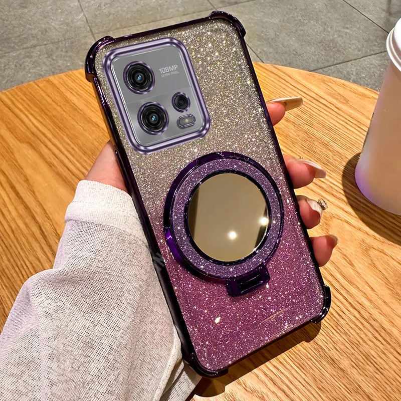 Reflective Stand Phone Case with Mirror Finish