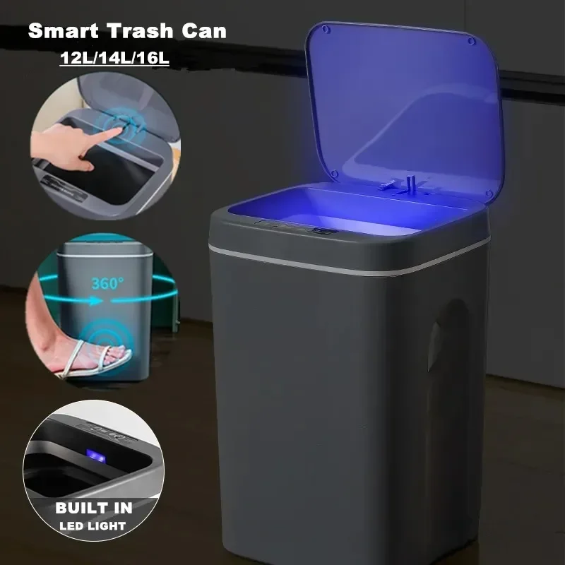 

Bedroom Smart Multi-function Waste Garbage Bin Sensor Electric Dustbin Can for Kitchen Automatic Bathroom Trash Intelligent