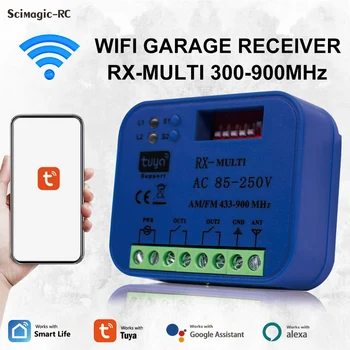범용 RX 멀티 차고 문짝 리모컨 리시버, 투야 와이파이 스위치, 2CH 스마트 라이프 알렉사, DC AC 9-30V, 85-250V, 433MHz, 868MHz