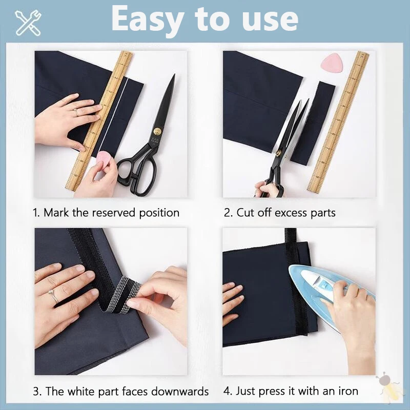 Self-Adhesive Pants Paste Tapes Ironing Pant Edge Shorten Stickers Jeans Trouser Hem Patch Sleeves Length Adjusted Stick Tape pants hem tape