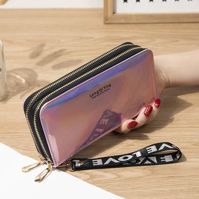 Wallet Women's Long Handbag Purse New Fashion Large Capacity Double Zipper  Mobile Phone Bags Cards Holder Printing Clutch Bag - AliExpress