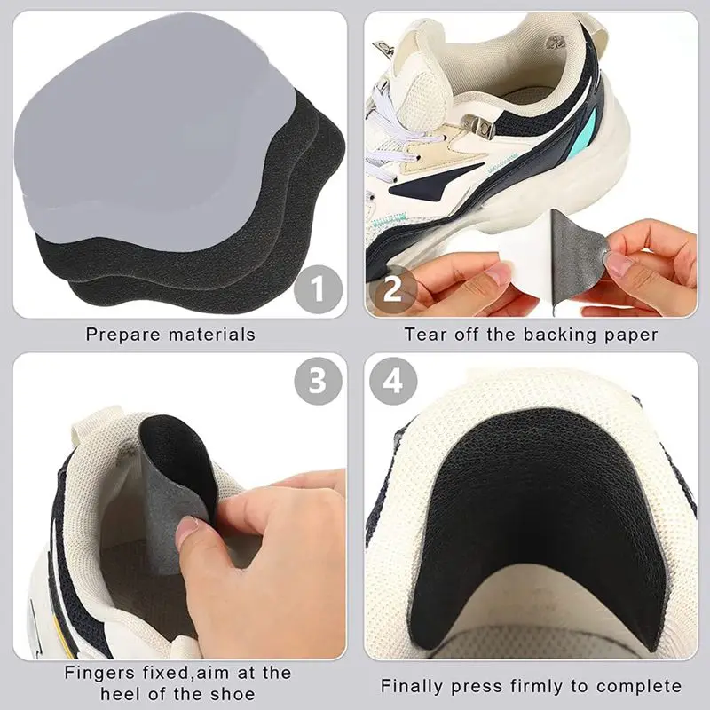 Amazon.com: Unikstep 2 Pairs Shoe Heel Pads, Shoe Repair Rubber Heels,  3.5mm Thickness Anti Slip Cushion and Protector, Replacement Kit with Nails  Sandpapers Self Adhesive Stickers : Health & Household