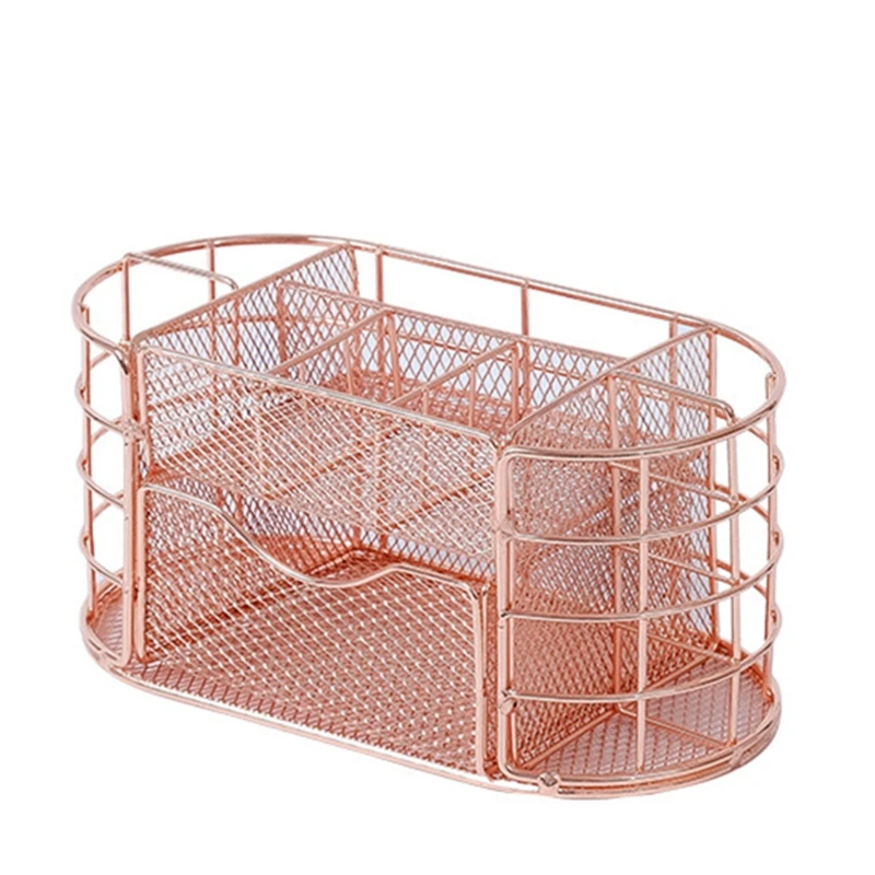 Multi-purpose Rose Gold Pen Holder Desk Organizer Holders Office School Supplies
