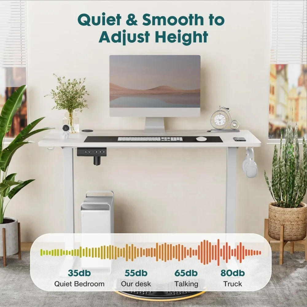 Adjustable Height Electric Sit Stand Up Down Computer Table, 40x24 Inch Ergonomic Rising, Computers Desks 5