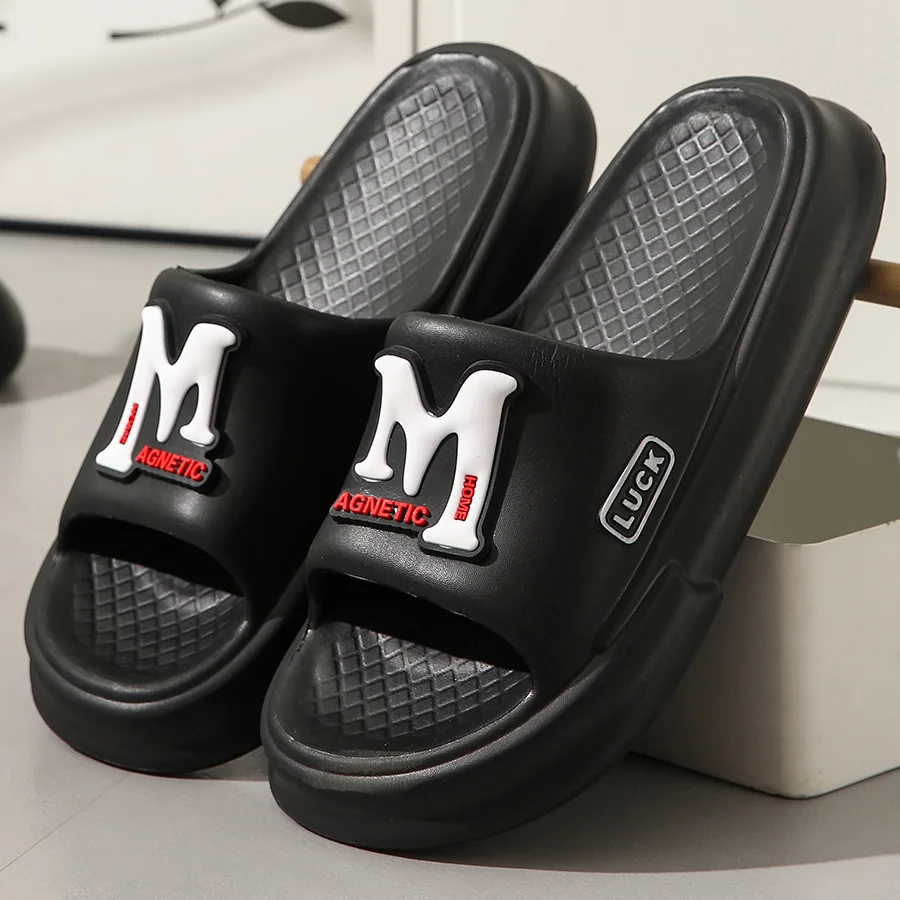 New Summer Sandals Men Thick Platform Slippers Soft EVA Non-Slip Home Bathroom Slippers Shoes Man Flip Flops Fashion Beach Shoes