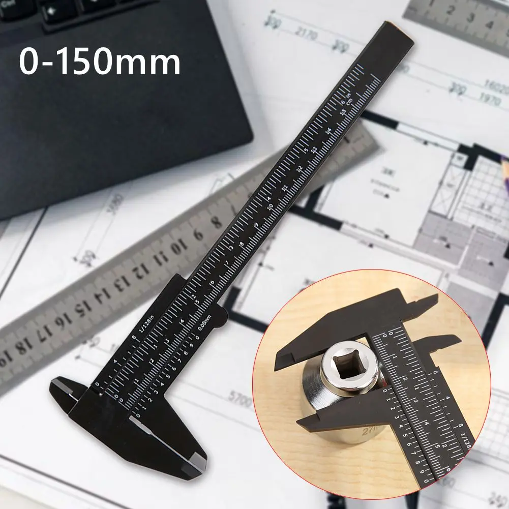 150-80mm Double Scale Vernier Caliper Millimeter/Inches Plastic Ruler Student Sliding Micrometer Precision Measuring Tool