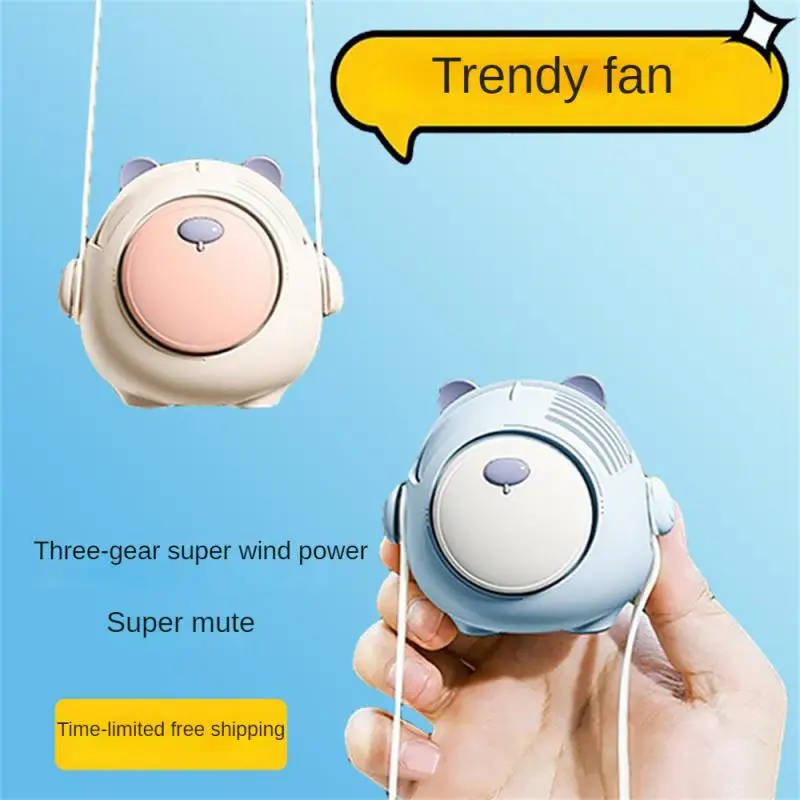 

Hanging Neck Mini Neck Fans Cute Mini Sports Fan Neck Hanging Fan Mute Air Conditioning Cooler Cartoon Small Fan Summer Gifts