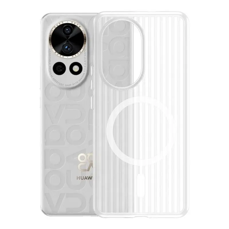 Luxury Corrugated Magsafe Transparent Shockproof Case with Bumper