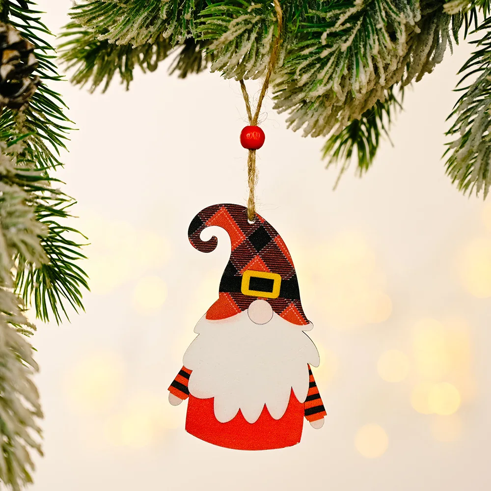 thumbnail image 1 of Merry Christmas Gnome Wooden Pendant Christmas Decorations For Home 2022 Cristmas Ornament Xmas Navidad Happy New Year 2023, 1 of 5