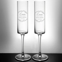 Personalized Wedding Champagne Flutes Gift Set (Personalized Style 3)