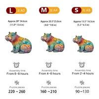 Wooden Puzzles Jigsaw for Adults Kids Unique hippo  Animal Puzzle Holiday Gift Interactive Games Toy Wood Jigsaw 2