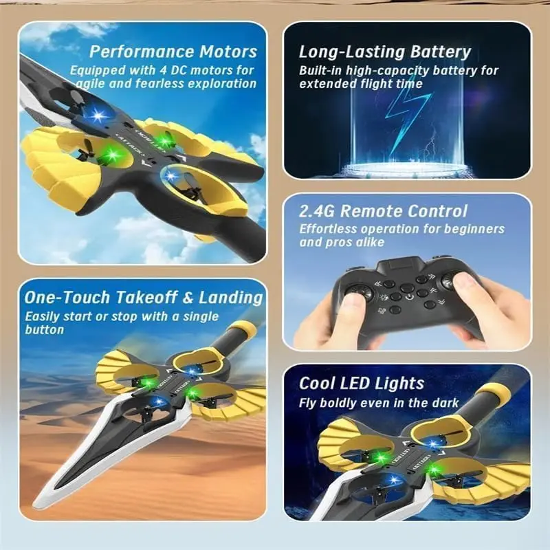 Remote Control Fighter Plane Toy with Lights