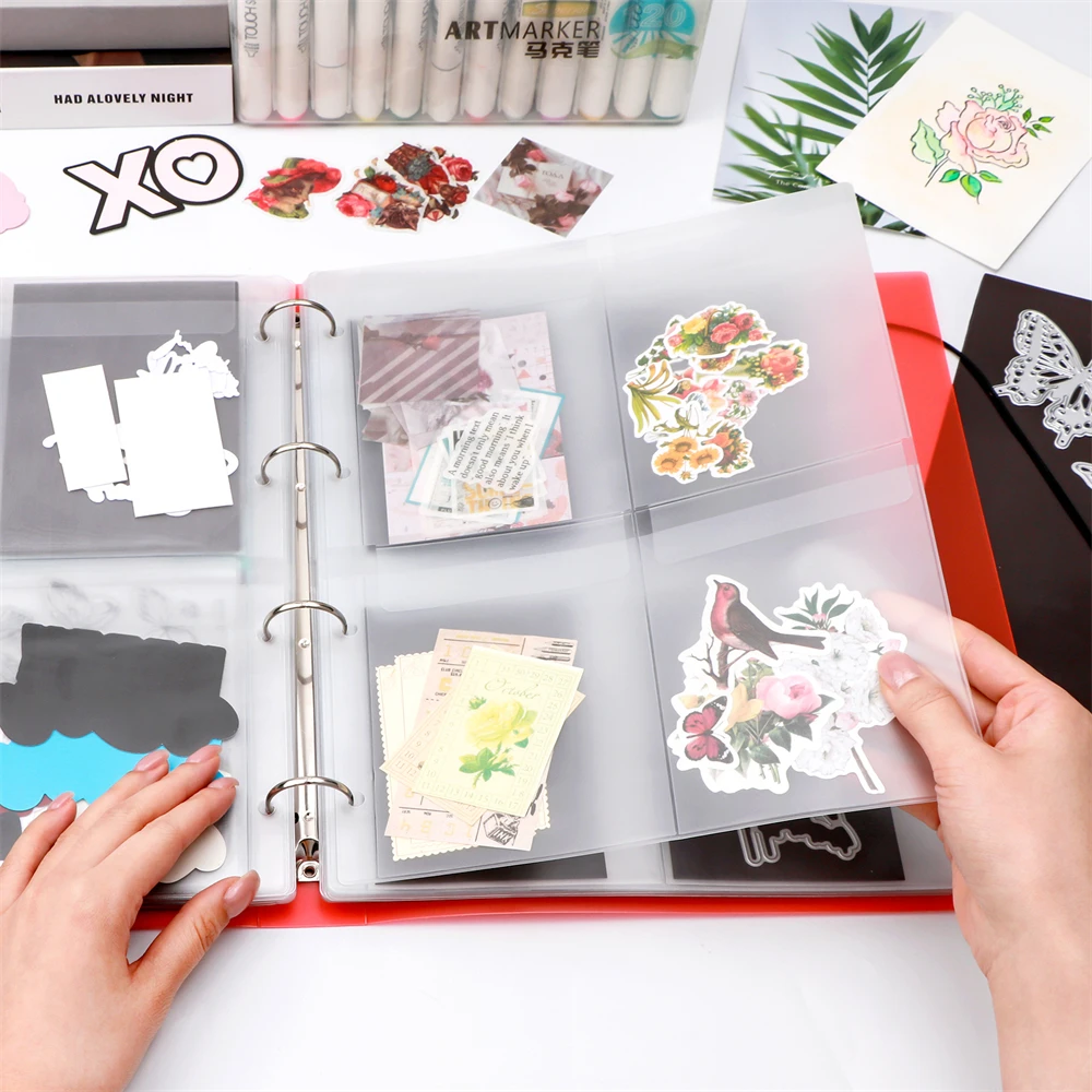 A4 Die Storage Book Binder Page Protectors Pockets Inserts Organizer Magnet Sheet for Diy Die and Stamp Craft Supplies Organizer