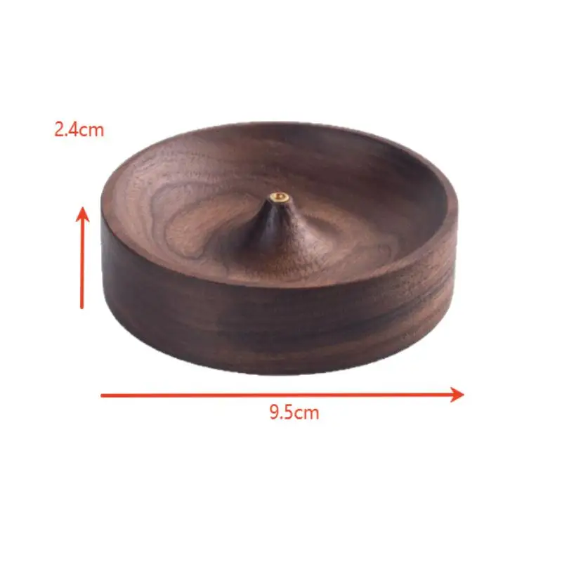 Nordamerikanischer Räucherstäbchen aus massivem Holz aus schwarzem Walnussholz, Teezeremonie, runder Räuchergefäß, Adlerholz-Tabletthalter, Heimdekoration – Detail 6