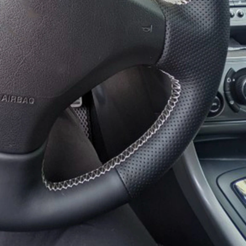 Non-Slip Leather Car Steering Wheel Cover For Peugeot 207 2006-2014 Expert 2008-Partner 2009-Fiat Scudo 2010 -