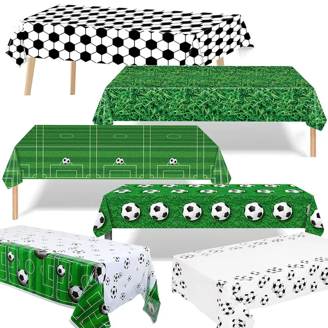 Nappes rectangulaires en plastique sur le thème du football, décorations de fête d'anniversaire, couverture de table parfaite pour les fêtes du jour du jeu 1