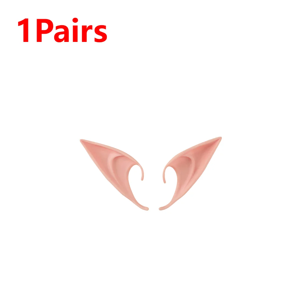 1-10 זוגות אוזני אלף להלווין, אוזני לטקס לקישוט הלווין של מלאך, תחפושת מסכרדה פיירי תמונה לבנות