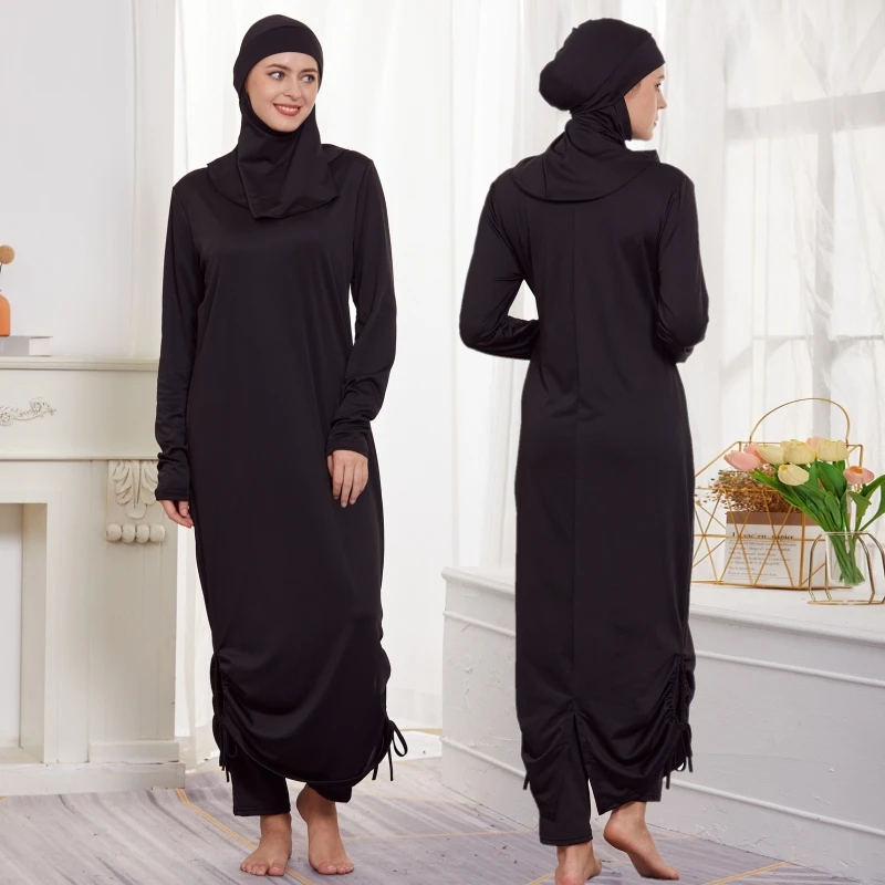 Muslim Islamic Women Burkinis Sets 3Pcs Swimming Hijab Arab Full Cover Beach Swimwear Bathing Suits