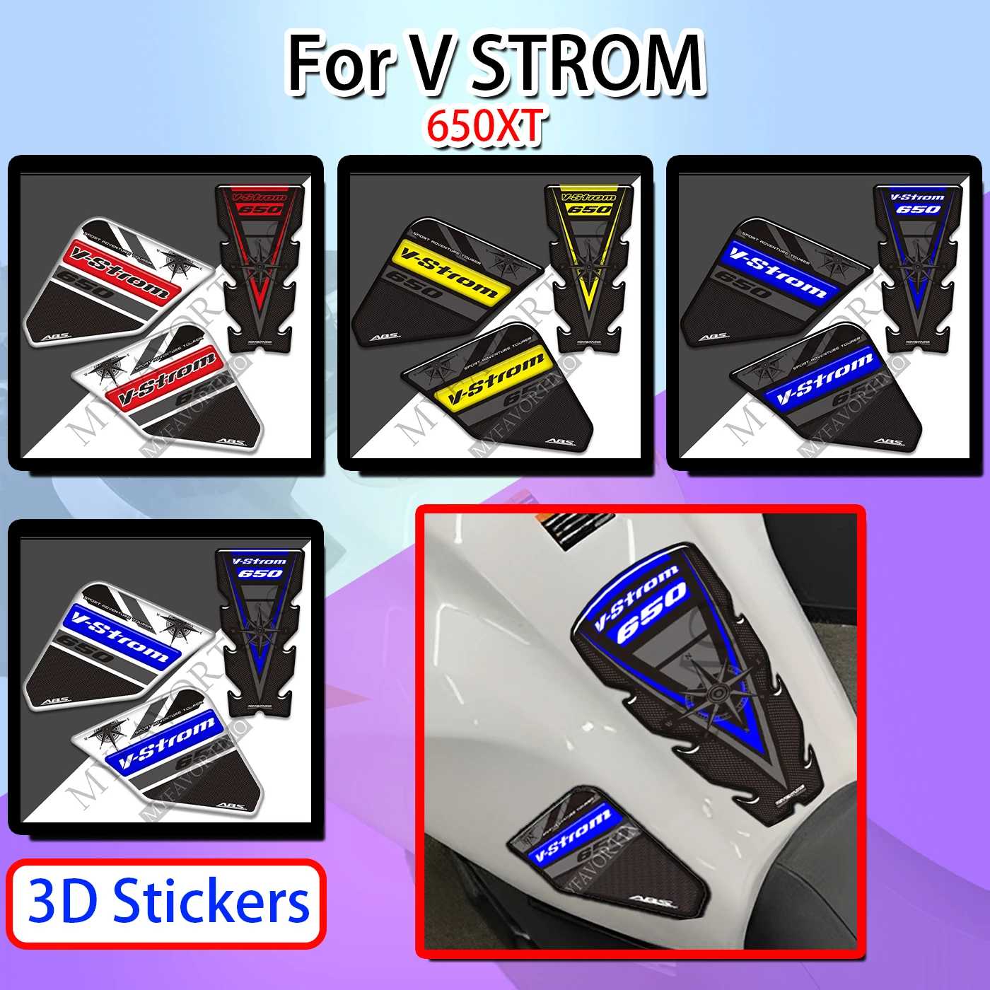 For Suzuki V STROM VSTROM DL 650 XT 650XT Adventure Fuel Oil Kit Motorcycle Stickers Tank Pad Protector Trunk Luggage Cases