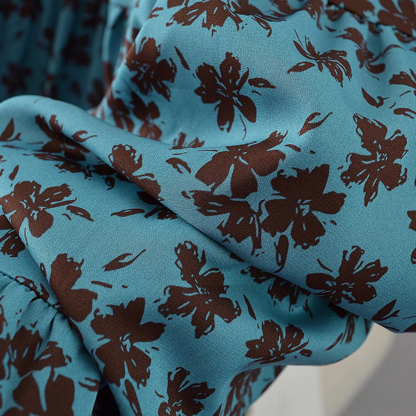 Plus Size Women's Long Skirts Autumn Of 2025 New Korean-style Fashion Floral Peacock Blue Cake Skirt 5977