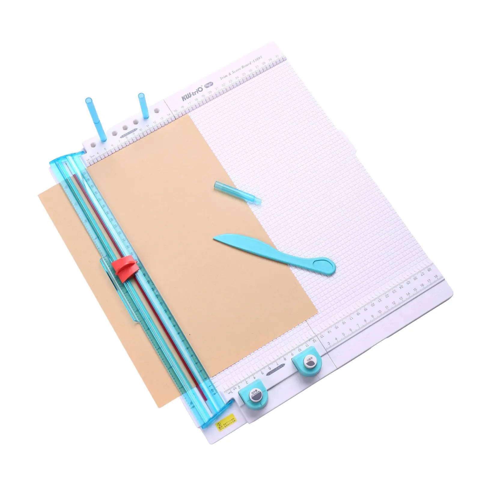 KW-trio 13095 Paper Trimmer Scoring Board 7 in 1 Craft Paper Cutter Blades Scoring Tool with Folding for Making Photo