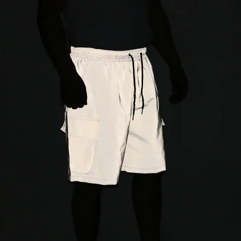 White Reflective Cargo Shorts 3