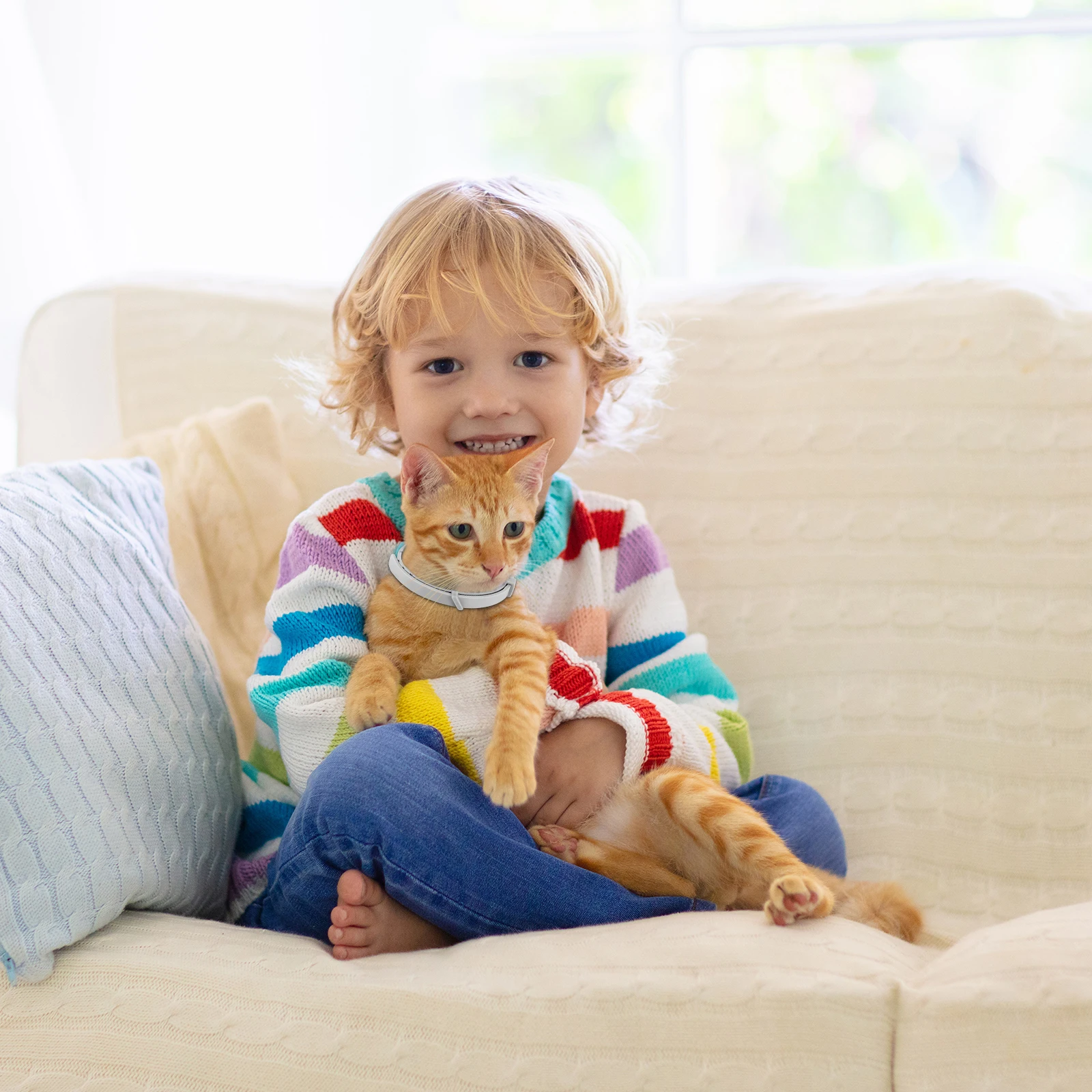 4Pcs Cat Calming Collar Soothing Collar Adjustable Cat Pheromone Collar Anti-Anxiety Helps with Aggression for All Types of Cats