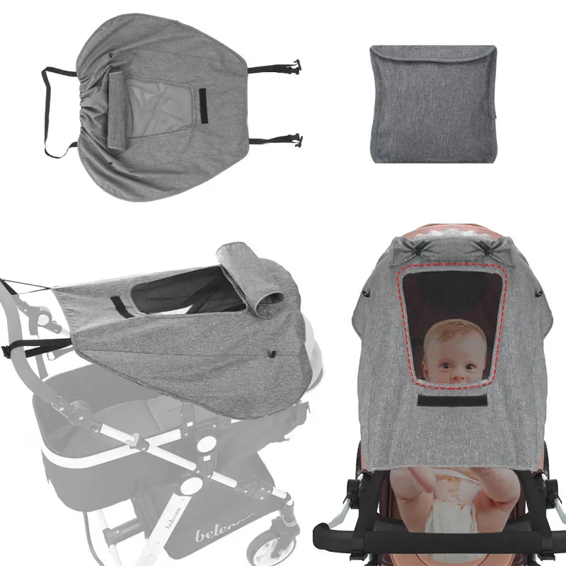 

Baby Stroller Accessories Shade Blocks Windproof Waterproof UV Protection Sunshade Cover Outdoor Activities Mosquito Insect Net