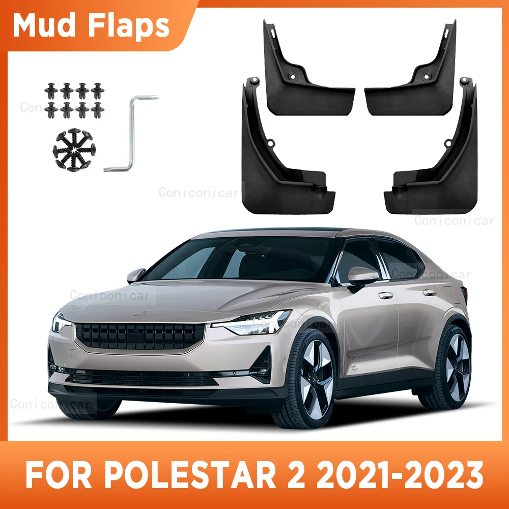 4 Pz Per Polestar 2 2021 2022 2023 Paraspruzzi Paraspruzzi Paraspruzzi Paraspruzzi Parafango Anteriore Posteriore Accessori Ruota