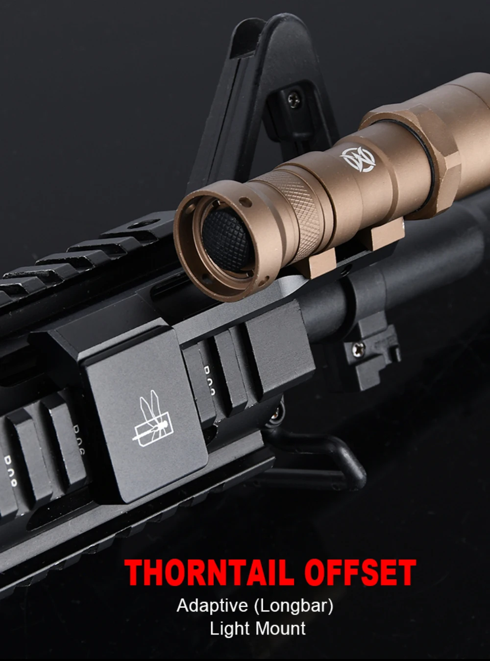 Description Picture 2 of item20mm Picatinny Rail Offset Adaptive Long Bar Lights Mount Rifle Surefire M300 M600 Weapon Flashlight Base Airsoft Accessories