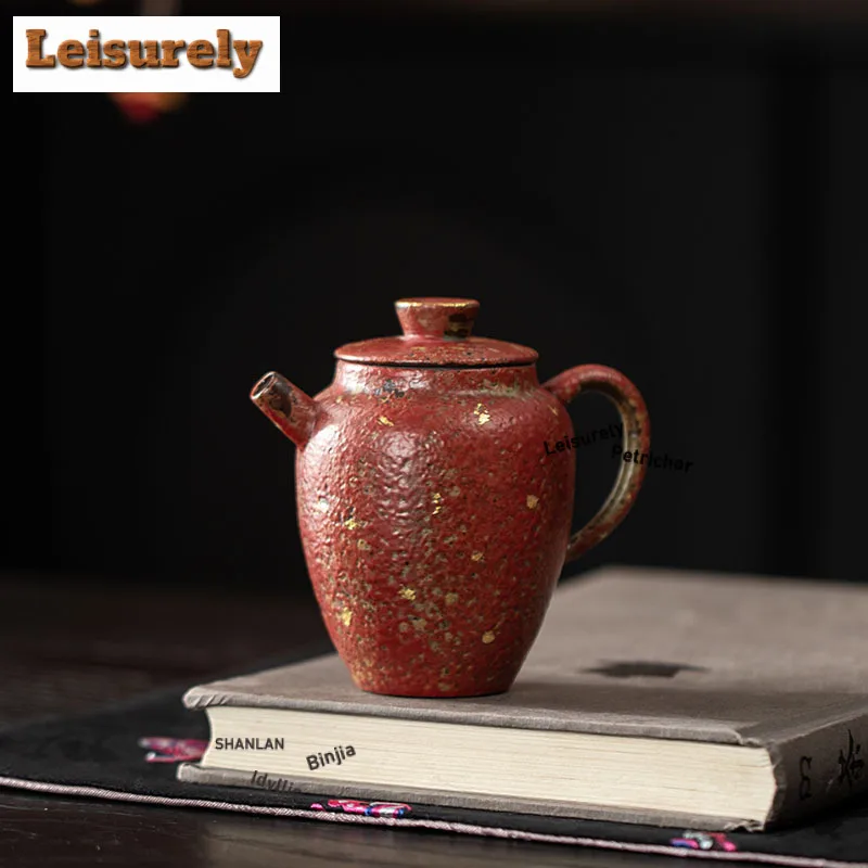 140ml Gold Sprinkle Mountain Red Teapot Japanese Tea Infuser Pot Tea Maker Kettle With Filter Puer Cafes Supplies Gift Supplies