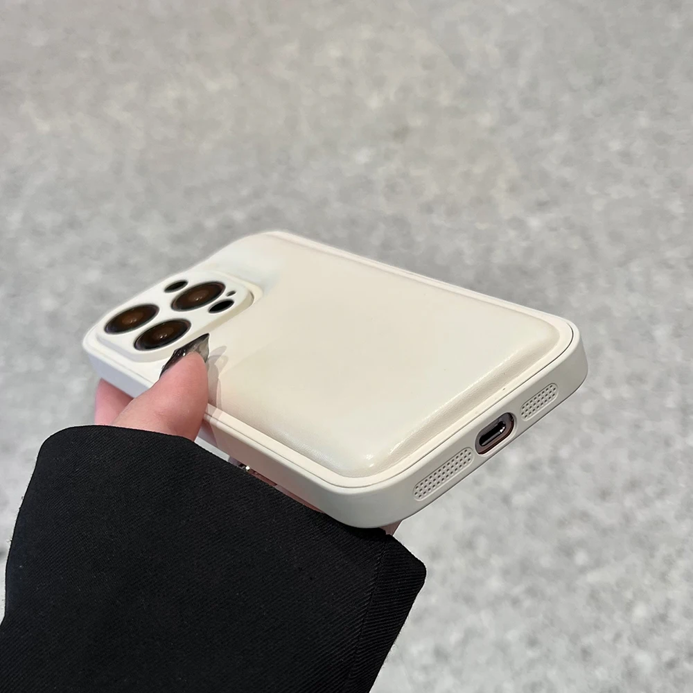 Qianliyao 3D-Silber-Handyhülle mit festem Brotmuster für iPhone 17, 16, 15, 14, 13, 12, 11, Pro Max, modische, weiche, stoßfeste Rückseite – Detail 10