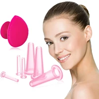 7PCS Natural Silicone Cupping Massage Cup for Body Fac Neck Eye Massage Vacuum Tank Body Facial Care Anti-aging Beauty Tools