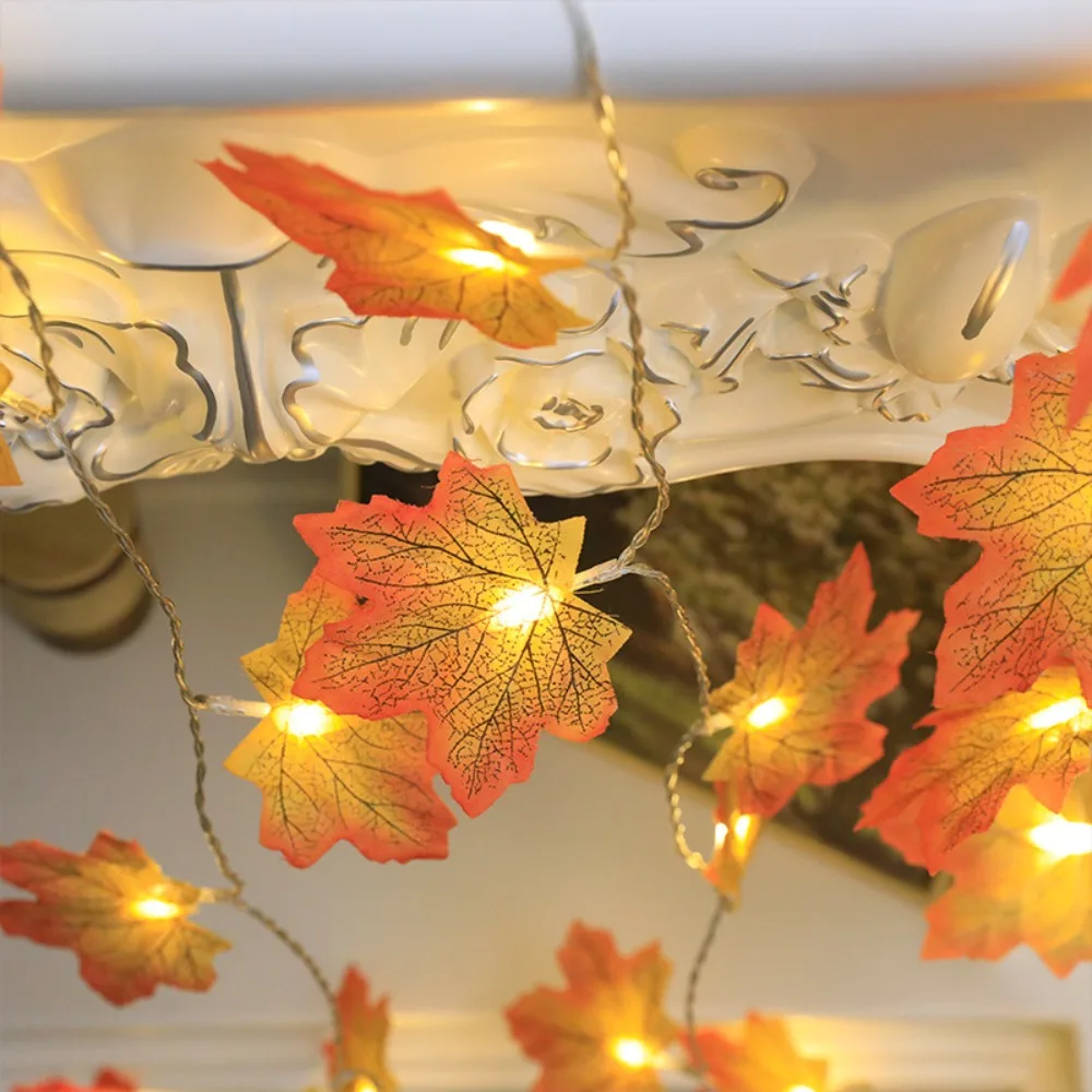 

Battery Operated LED Fairy String Gifts Tree Decor 10/20 Lights Leaf Lamp Garland Maple Leaves Lamp Bouquet