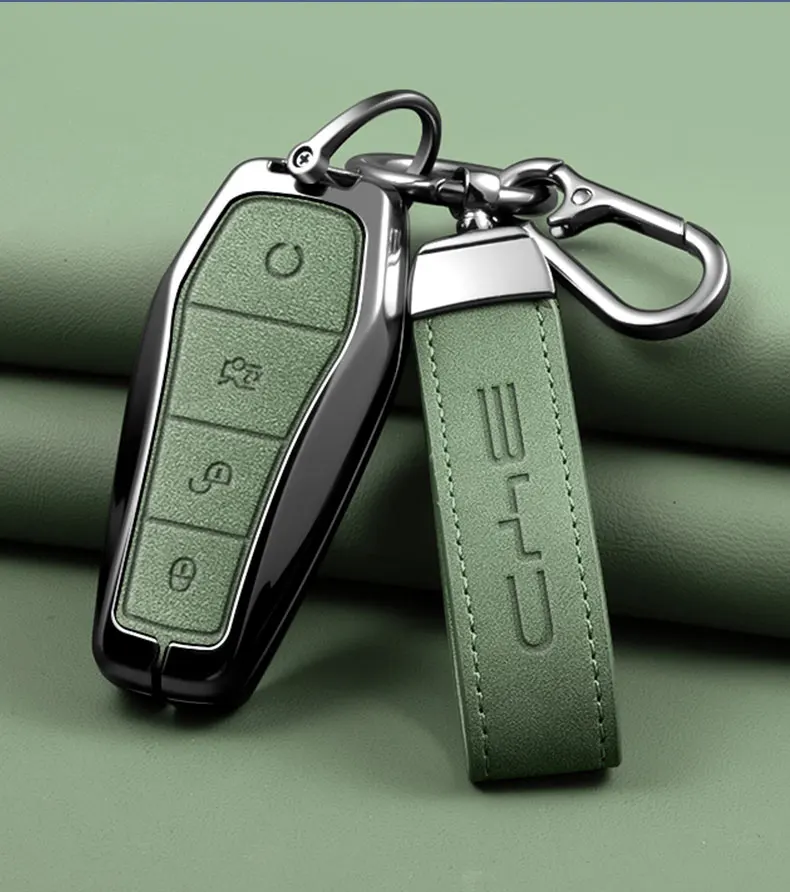 Neue Legierung Stil Schaffell Auto Schlüssel Fall Abdeckung Für BYD Song Pro Plus Max Dmi EV Dichtung Dolphin Fernbedienung Schlüssel Auto Zubehör – Detail 12