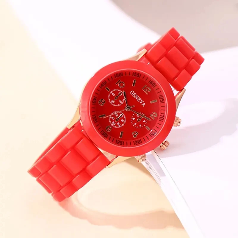 Reloj Mujer  Fashion Women Watches Elegant Red Silicone Quartz Watch Luxury Ladies Clock Gift for Girls Relogio Feminino - 5
