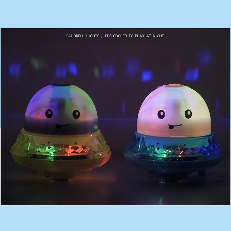 Baby bathroom flashlight water jet whale electric toy Water reaction flash Kid bathing rechargeable toy is not easy to water toy 5