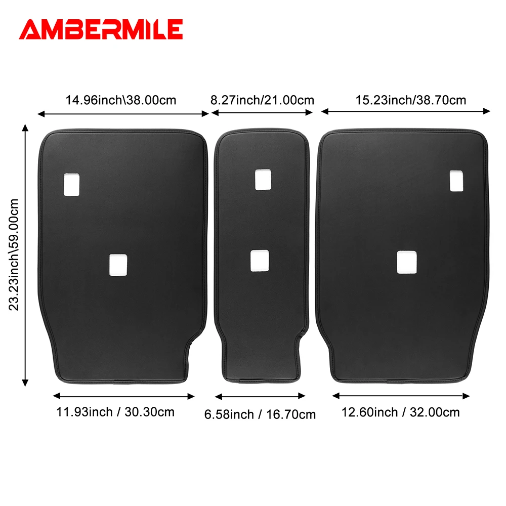 Car Seat Protector 3Pcs Black PU Leather For Mini Countryman U25 Car Seat Anti Kick Pad Rear Protective Seat Back Anti Dirt
